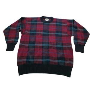 Braemar Vintage Sweater 100% Scottish Lambs Wool Size M Plaid